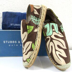 Men's Stubbs & Wootton Retro Hibiscus Loafers Design Size 10 Dust Bag and Box